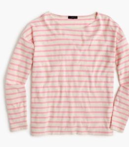 jcrew pink striped shirt